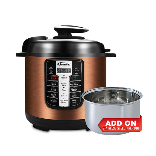 PowerPac Pressure Cooker Electric With Stainless Steel Pot 4L (PPC411+SSPOT)