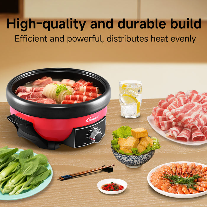 PowerPac Steamboat & Multi Cooker, Hot Pot 7L with Non-stick Inner Pot (PPMC688)