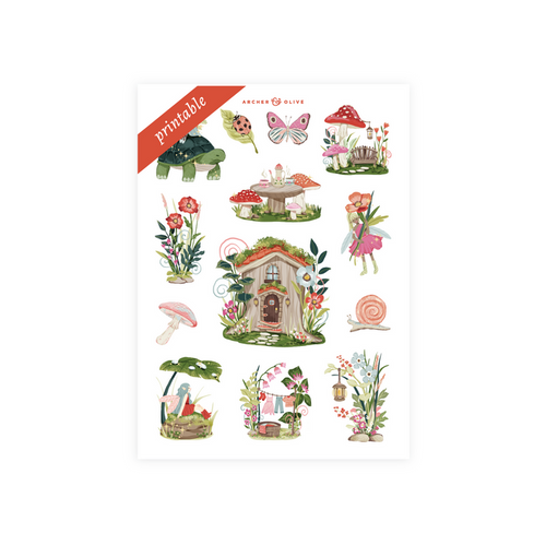 Printable Sticker: Fairy House - Archer and Olive