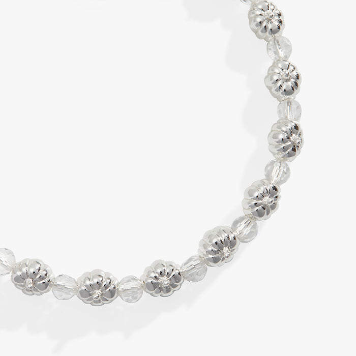 Pumpkin + Crystal Beaded Bangle