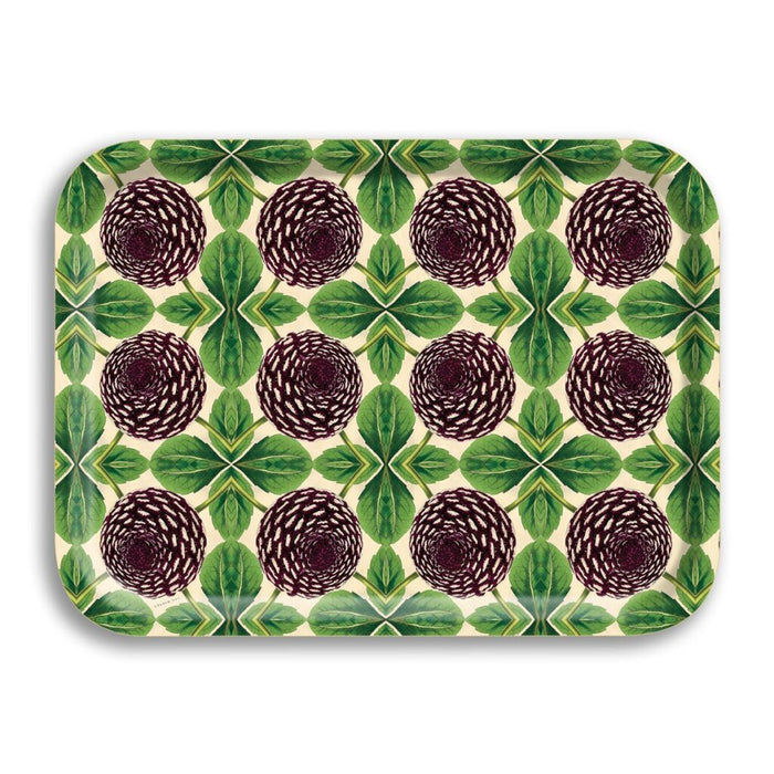 PURPLE DAHLIA SMALL BIRCH WOOD TRAY
