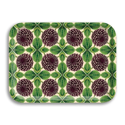 PURPLE DAHLIA SMALL BIRCH WOOD TRAY