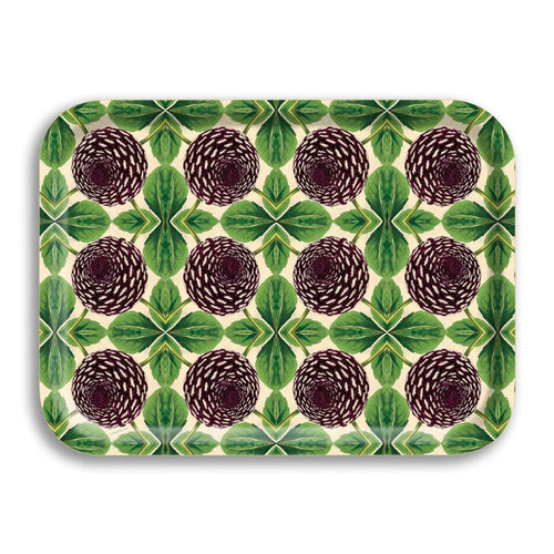 PURPLE DAHLIA SMALL BIRCH WOOD TRAY