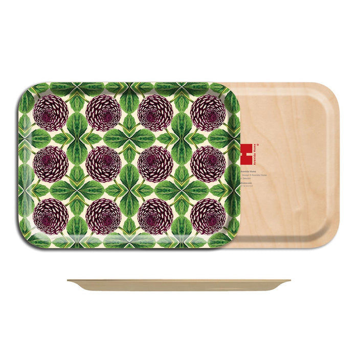PURPLE DAHLIA SMALL BIRCH WOOD TRAY