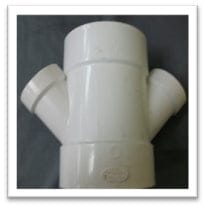PVC Reducing Cross Wye 4 X 2 DWV MEGA
