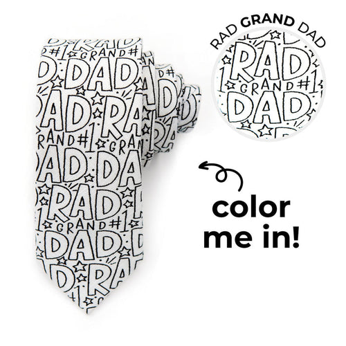 Rad GRAND Dad Coloring Tie