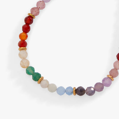 Rainbow Ombre Semi-Precious Beaded Anklet