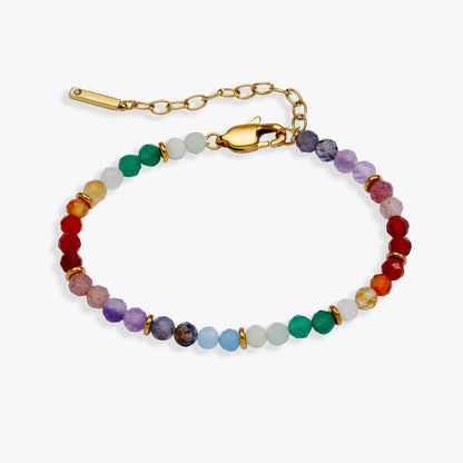 Rainbow Ombre Semi-Precious Beaded Bracelet