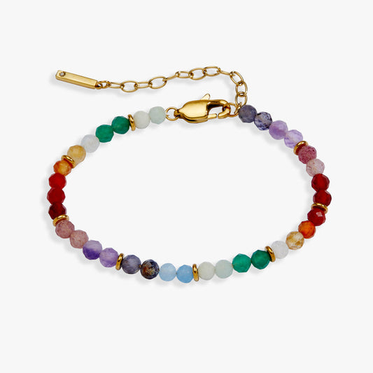 Rainbow Ombre Semi-Precious Beaded Bracelet