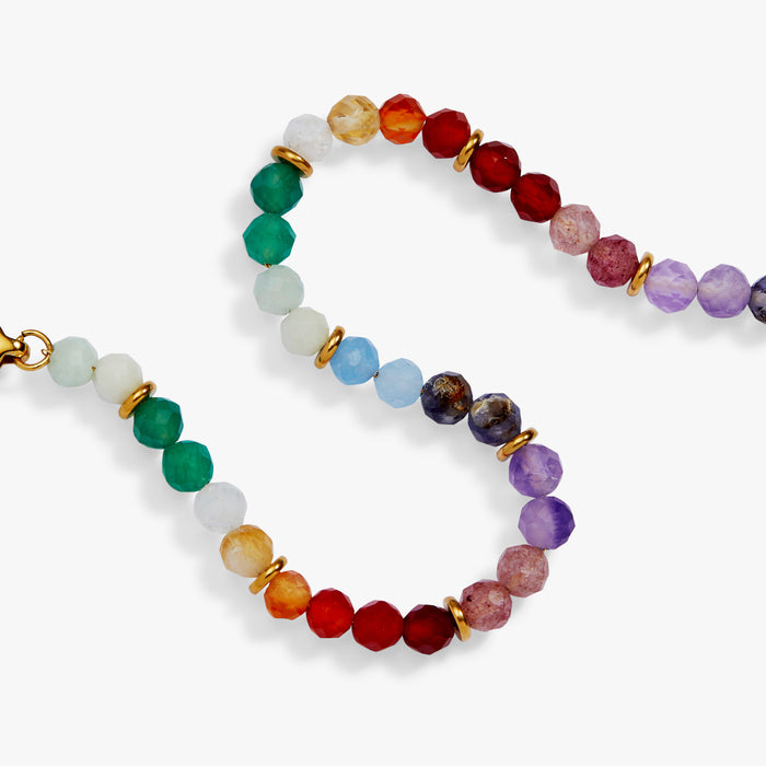 Rainbow Ombre Semi-Precious Beaded Bracelet