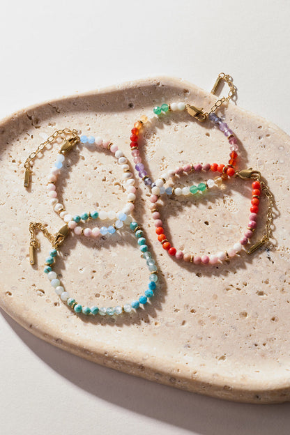 Rainbow Ombre Semi-Precious Beaded Bracelet