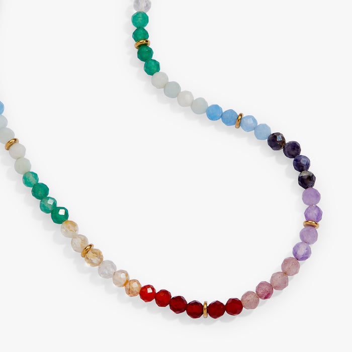 Rainbow Ombre Semi-Precious Beaded Necklace