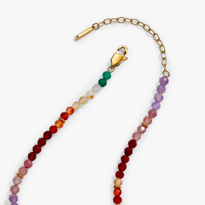 Rainbow Ombre Semi-Precious Beaded Necklace