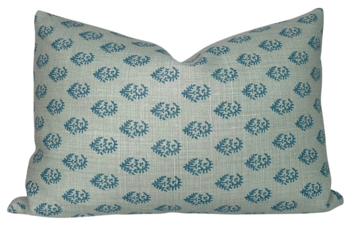 Rajmata Pillow Cover in Blue/Blue, Peter Dunham Textiles