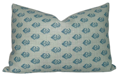 Rajmata Pillow Cover in Blue/Blue, Peter Dunham Textiles