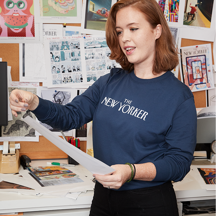 Rea Irvin’s Classic Long-Sleeve T-Shirt in Navy