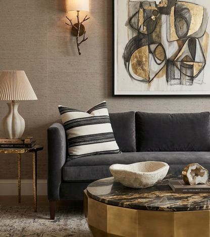 ASKEW - KELLY WEARSTLR - IVORY STRIPE - DECOARTIVE THROW PILLOWS