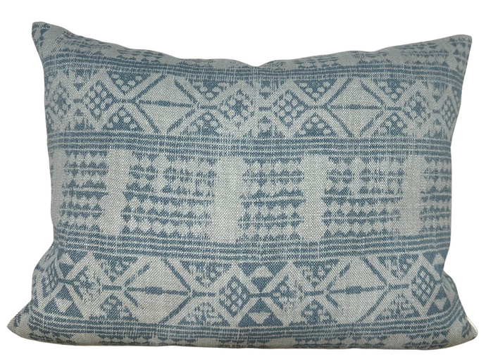 Ready to Ship, 14x18, Addis Pillow Cover in Blue, Peter Dunham Textiles