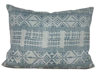Ready to Ship, 14x18, Addis Pillow Cover in Blue, Peter Dunham Textiles