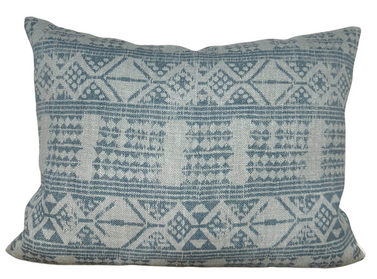 Ready to Ship, 14x18, Addis Pillow Cover in Blue, Peter Dunham Textiles