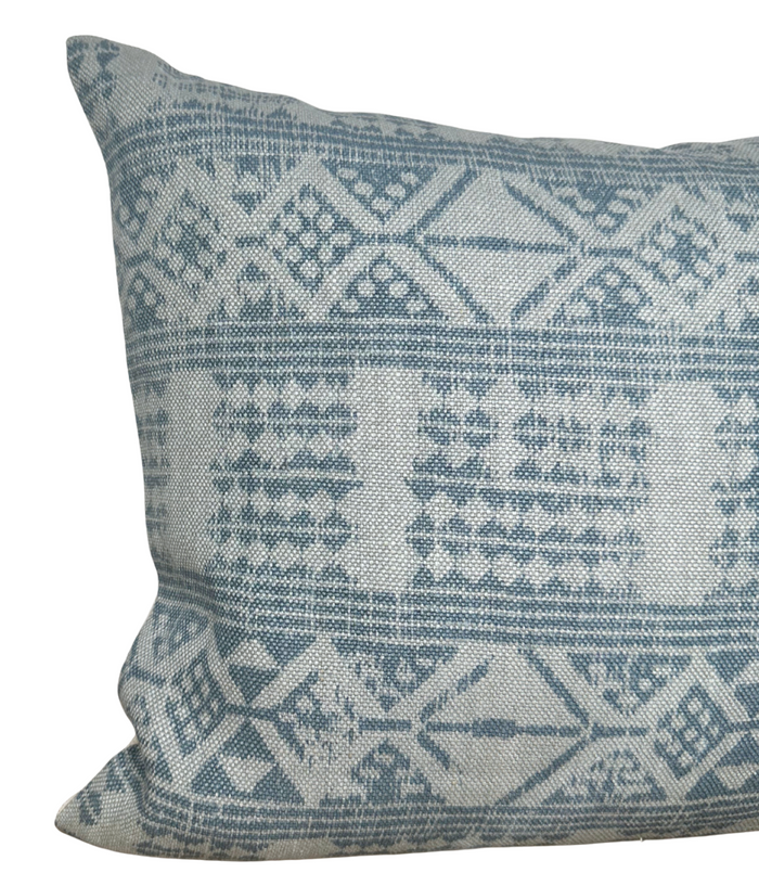 Ready to Ship, 14x18, Addis Pillow Cover in Blue, Peter Dunham Textiles