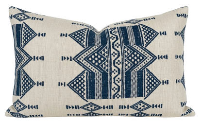 Ready to Ship, 14x26, Peter Dunham Mombasa Pillow Cover in Indigo Blue