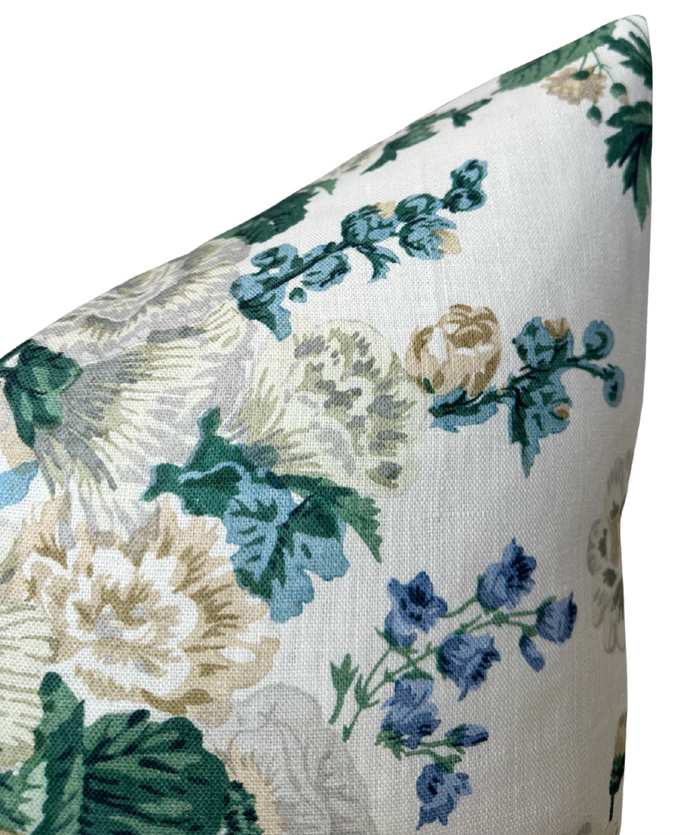 Ready to Ship, 20x20, Hidcote Floral Pillow Cover in Green