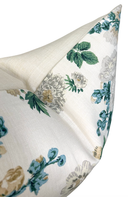 Ready to Ship, 20x20, Hidcote Floral Pillow Cover in Green