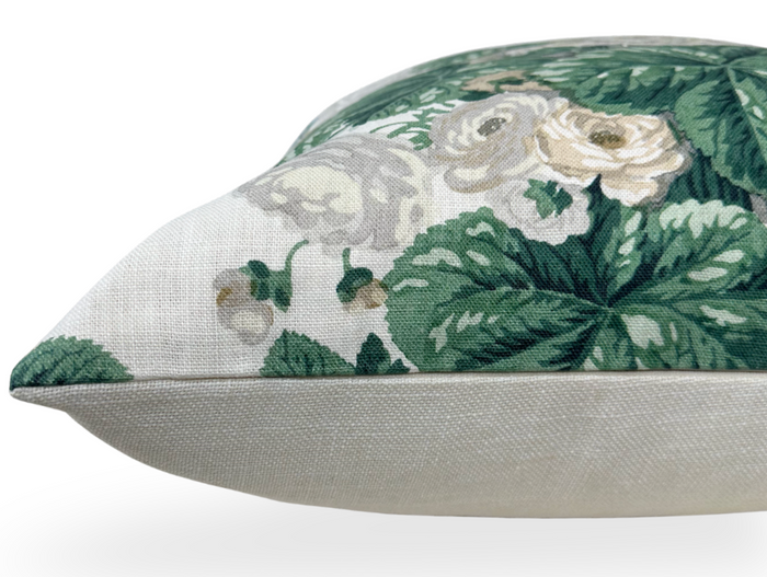 Ready to Ship, 20x20, Hidcote Floral Pillow Cover in Green