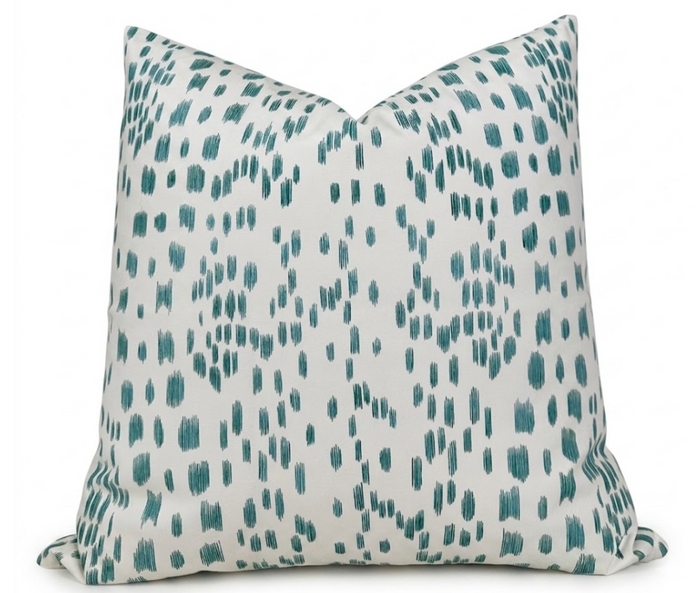Ready to Ship, 20x20 Les Touches Pillow Cover in Aqua Blue