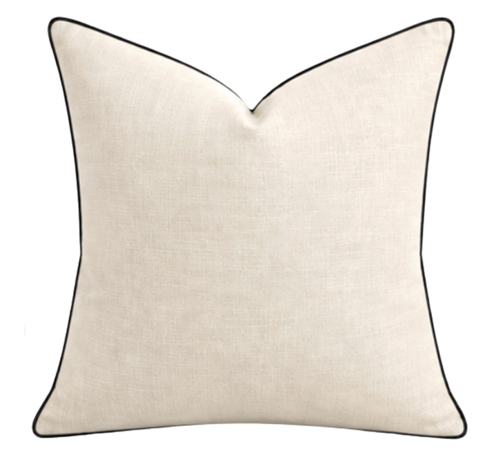 Ready to Ship, 22x22 Dhara Stripe Pillow Cover in Black