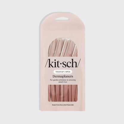 Kitsch Touch Up Dermaplaners 12pc in Terracotta in recyclable blush-pink retail packaging, front of pack