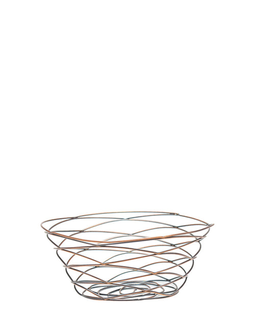 Regent Small Antique Brass Plated Wire Basket - Rose Gold