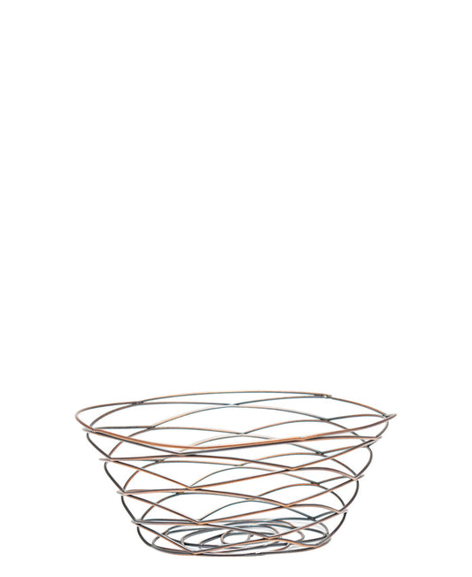 Regent Small Antique Brass Plated Wire Basket - Rose Gold
