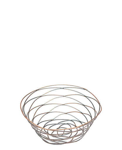 Regent Small Antique Brass Plated Wire Basket - Rose Gold
