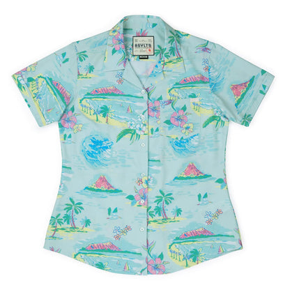 RSVLTS XS RSVLTS Women's Short Sleeve Shirt Crests & ‘Canoes – Women's KUNUFLEX Short Sleeve Shirt Crests & ‘Canoes – Women's KUNUFLEX Short Sleeve Shirt