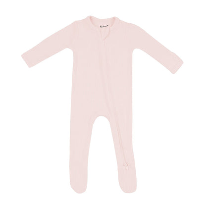Kyte Baby Ribbed Zippered Footie in Blush