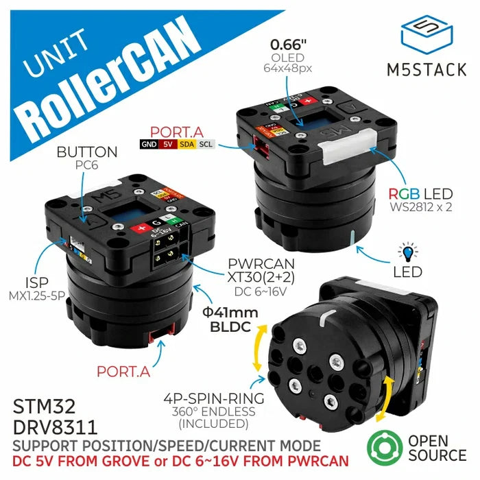 RollerCAN Unit with BLDC Motor (STM32) - m5stack-store