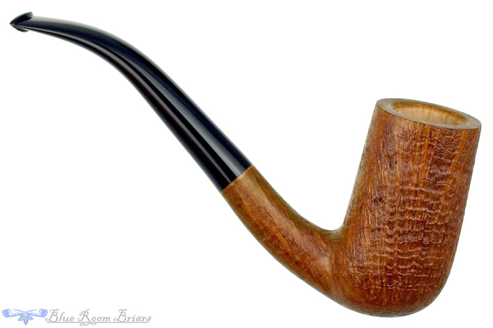 Blue Room Briars is proud to present this Ron Powell Pipe 1/4 Bent Sandblast Chimney Stack Billiard