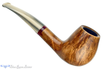 Blue Room Briars is proud to present this Ron Smith Pipe "Claude" Bent Egg (9mm Filter) with Acrylic and Faux Horn