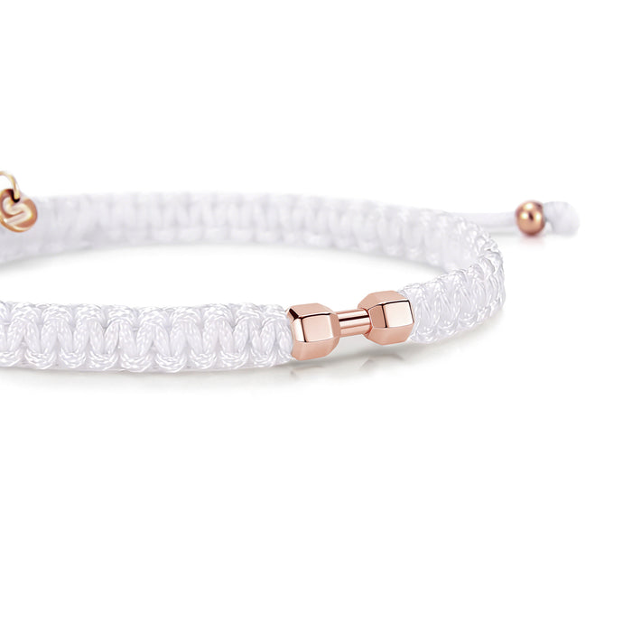 Rose Gym White Braided Bracelet