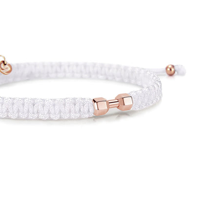 Rose Gym White Braided Bracelet