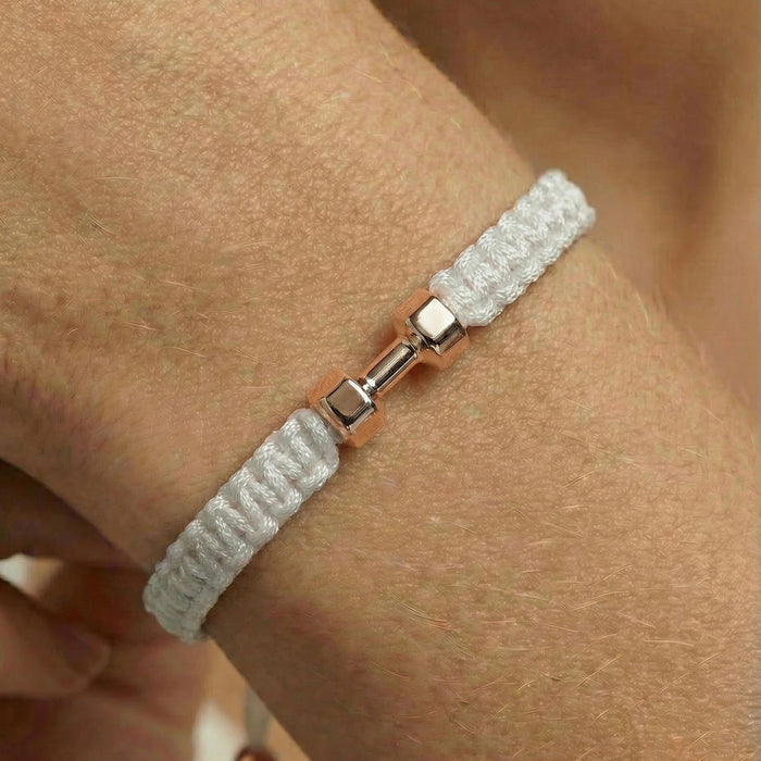Rose Gym White Braided Bracelet