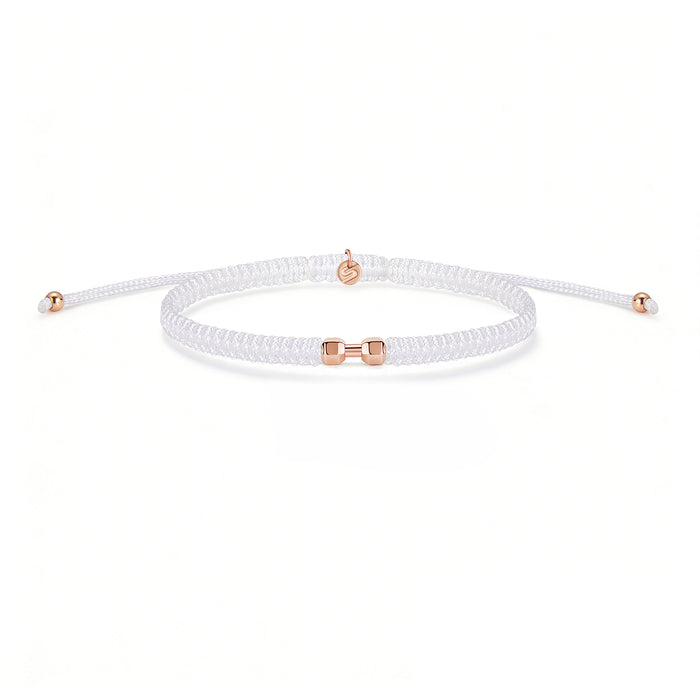 Rose Gym White Braided Bracelet