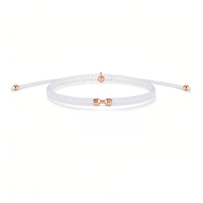 Rose Gym White Braided Bracelet