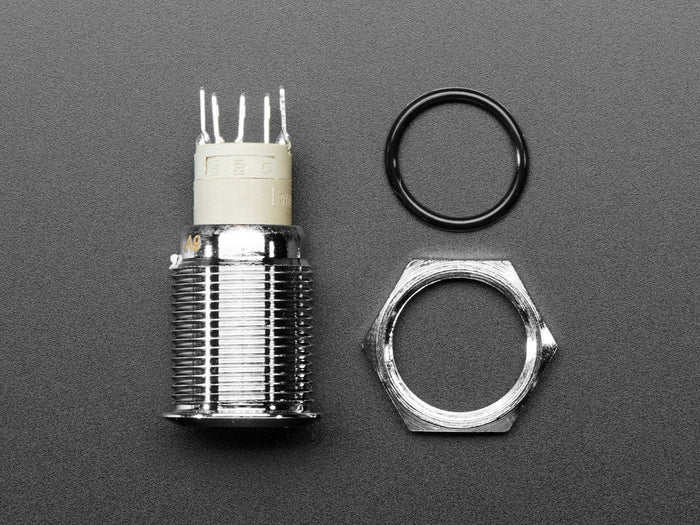 Rugged Metal Pushbutton - 19mm 6V RGB Momentary by The Pi Hut - The Pi Hut