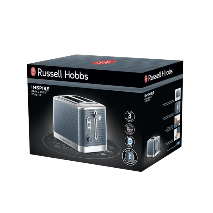 Russell Hobbs Inspire 2 Slice Toaster | Grey