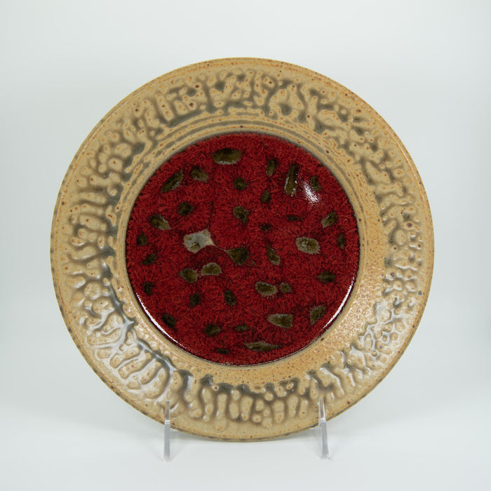 Salad Plate Peacock Red