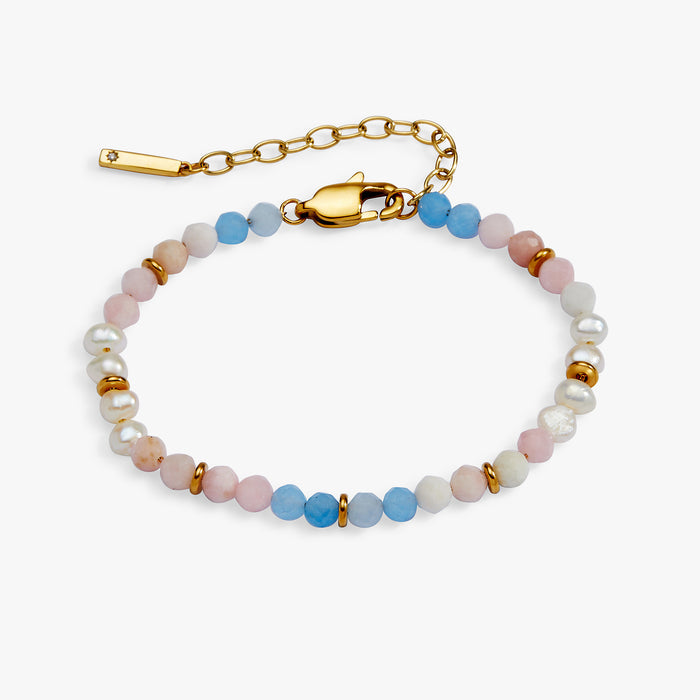 Sandy Peach Ombre Semi-Precious Beaded Bracelet