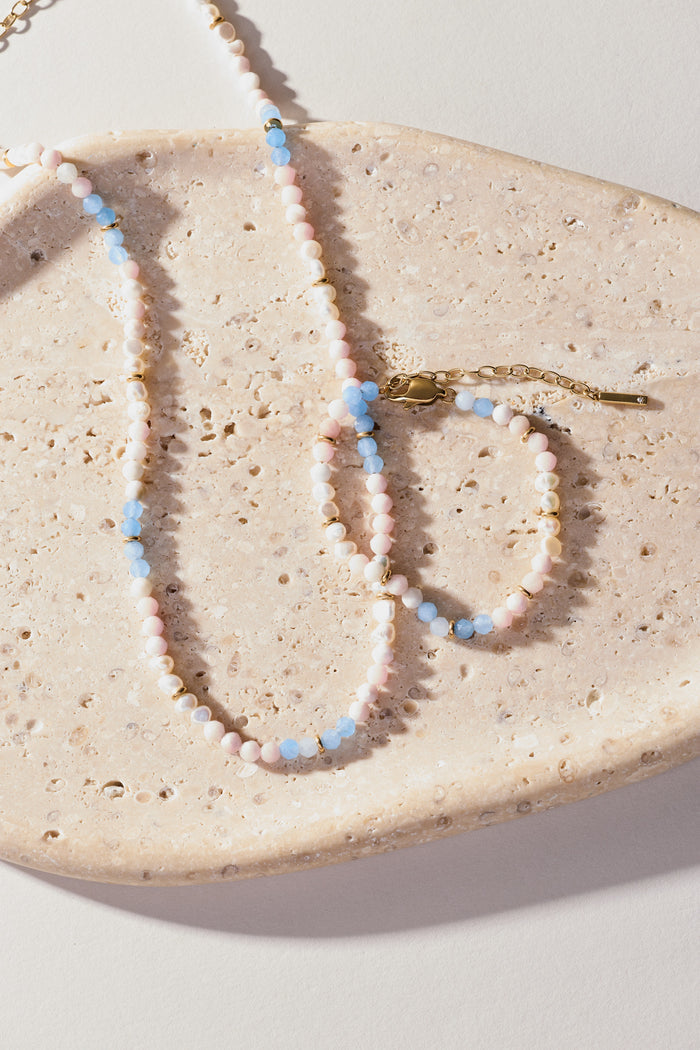 Sandy Peach Ombre Semi-Precious Beaded Bracelet